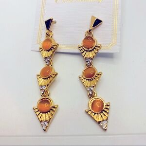 Earrings Crystal and light Amber color set !
